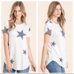 ❤️ {S-XL} Ivory top Navy StarS